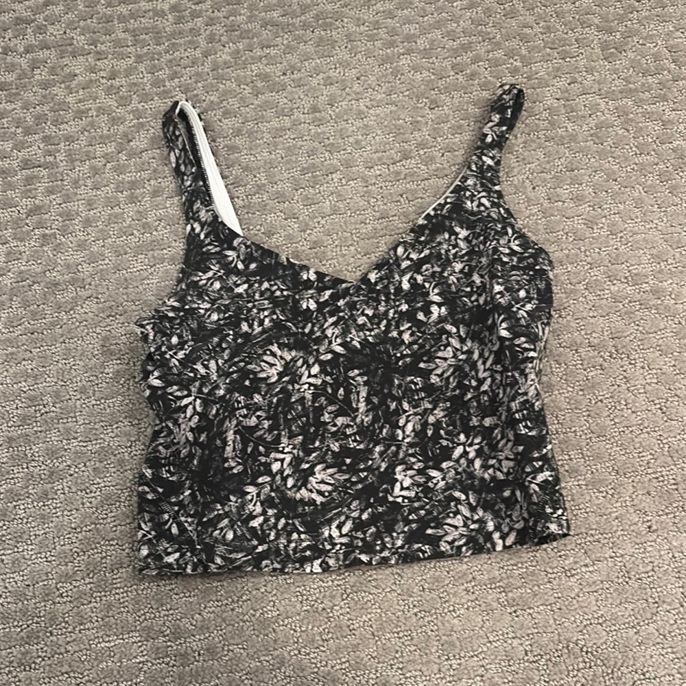 Floral Black and White Lululemon Align Tank